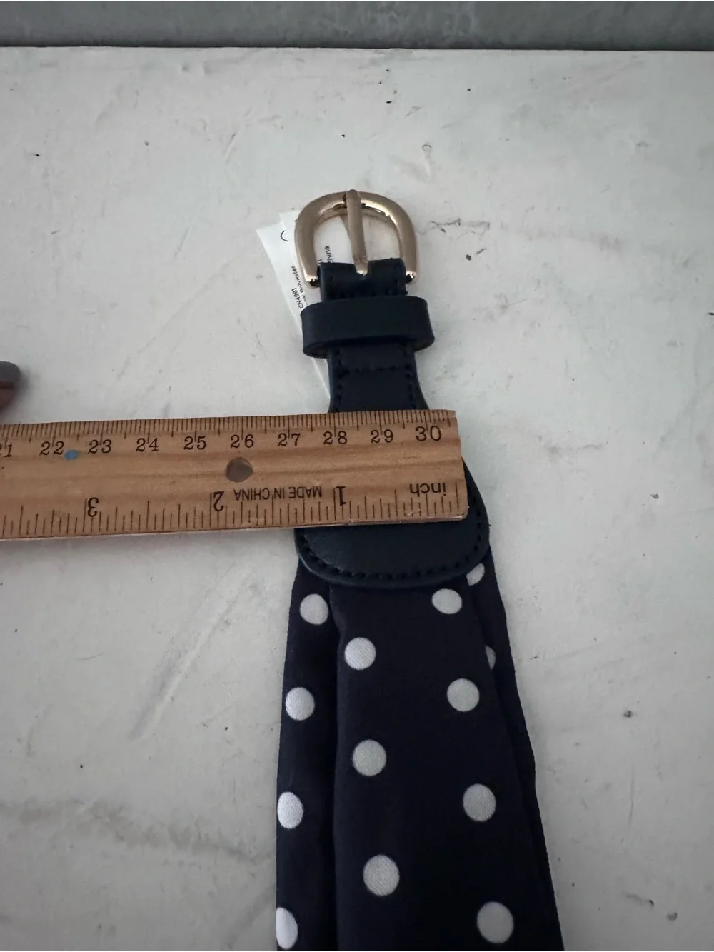 NWT Talbots Scarf Belt, Navy Polka Dot, Harness Buckle Med